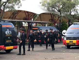 Mobil gegana terparkir di halaman Mentari Intercultural School, Bintaro, Tangerang Selatan. (Ist.)