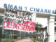 Spanduk tuntutan di SMAN 1 Cimarga. (Ist.)