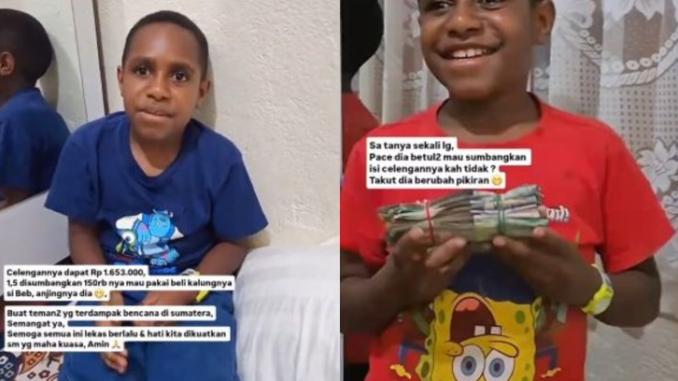 Aksi Pison, bocah SD di Papua Pegunungan tuai pujian dari warganet atas aksinya yang donasikan uang tabungan ke korban banjir di Sumatera