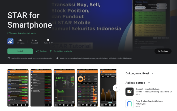 Aplikasi STAR besutan Samuel Sekuritas Indonesia