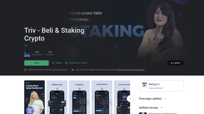 Aplikasi Kripto Triv Milik PT Tiga Inti Utama