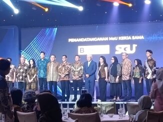Rektor SGU, Samuel P. Kusumocahyo menegaskan pentingnya implementasi nyata dari Tridharma Perguruan Tinggi di Hotel Mulia, Jakarta, Selasa, 28 April 2026