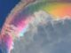 Penampakan Cloud Iridescence atau iridisensi awan di langst Jonggol