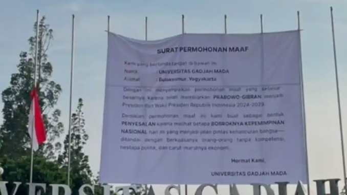 Spanduk Kritik Pemerintah Viral di UGM (KalderaNews/Ist)