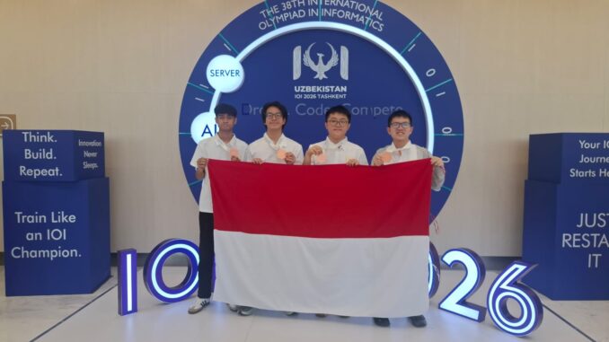 Delegasi Indonedia di International Olympiad in Informatics (IOI) ke-38 yang berlangsung di Tashkent, Uzbekistan, pada 9–16 Agustus 2026