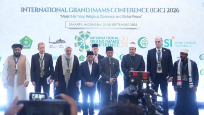 The historic 2026 International Grand Imams Conference (IGIC), held in Jakarta from September 25–27, 2026,